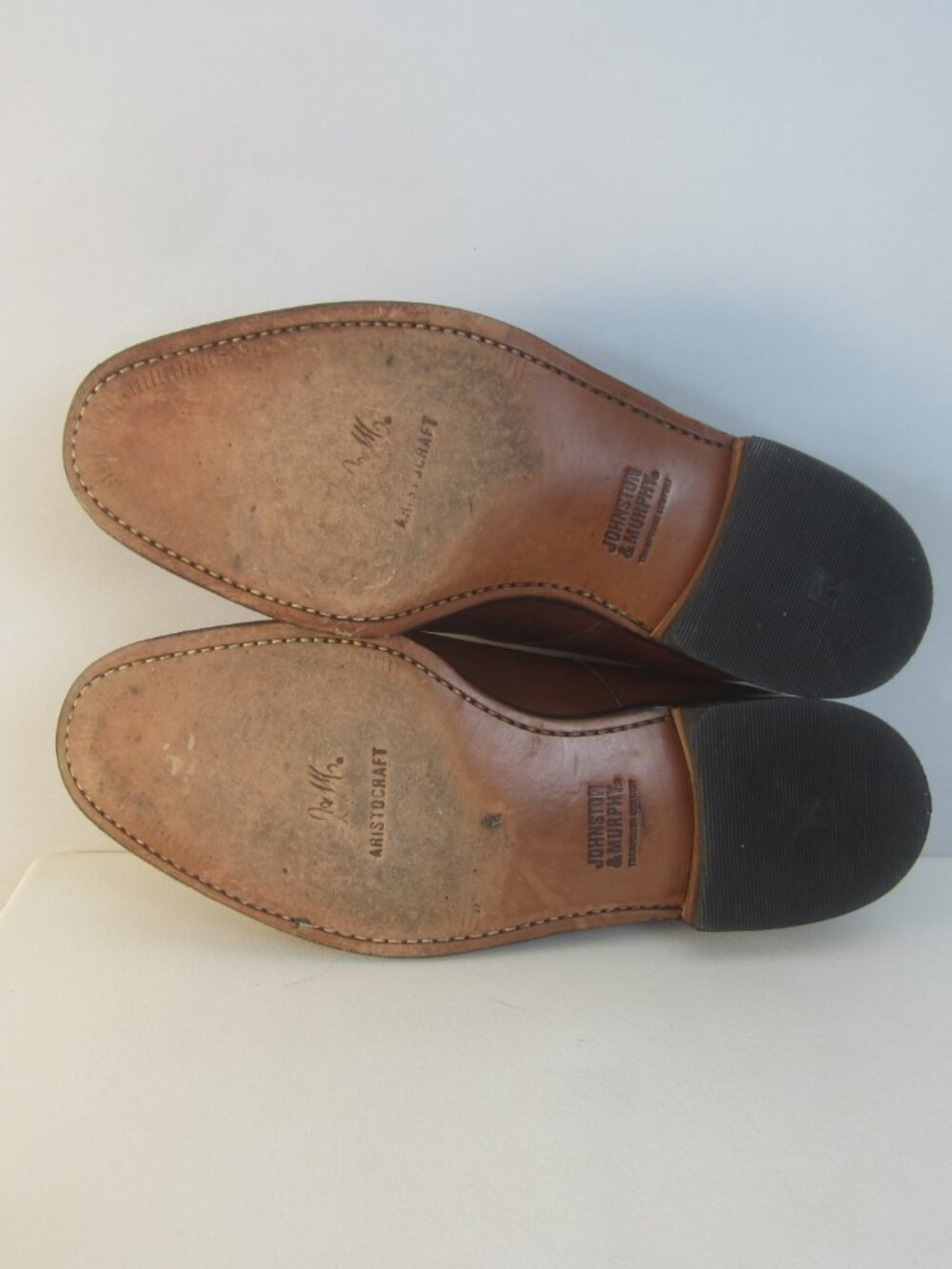Johnston & Murphy Aristocraft Men 9 E Brown Leather Cap Toe Dress Shoes Classic - Picture 13 of 14